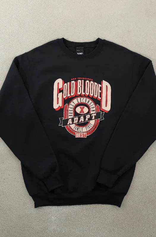 Relaxed-Fit Men's SportswearBreezy Excursion X Adapt :: Gold Blooded Breezy (Men's Black Crewneck Sweatshirt)