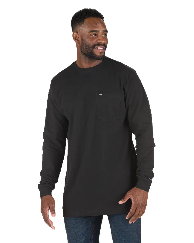 Men's Shirts with Appliqué DetailsHeavyweight Long Sleeve Pocket T-Shirt