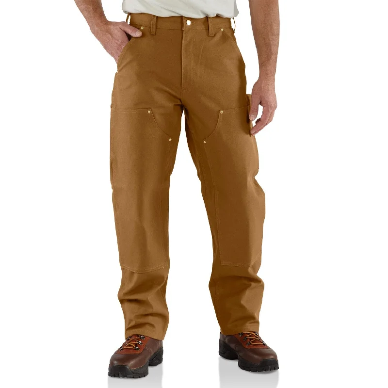 Men's Pants with Embroidered DesignsCarhartt Men's Firm Duck Double-Front Work Dungaree_Brown