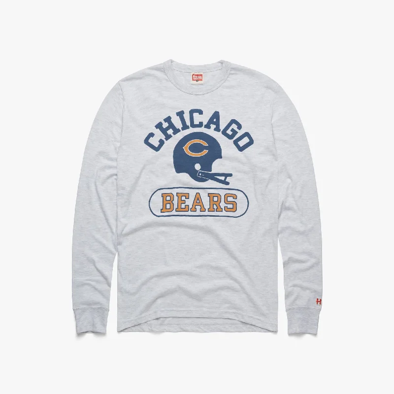 Men's Shirts with Appliqué DetailsChicago Bears Throwback Helmet Long Sleeve Tee