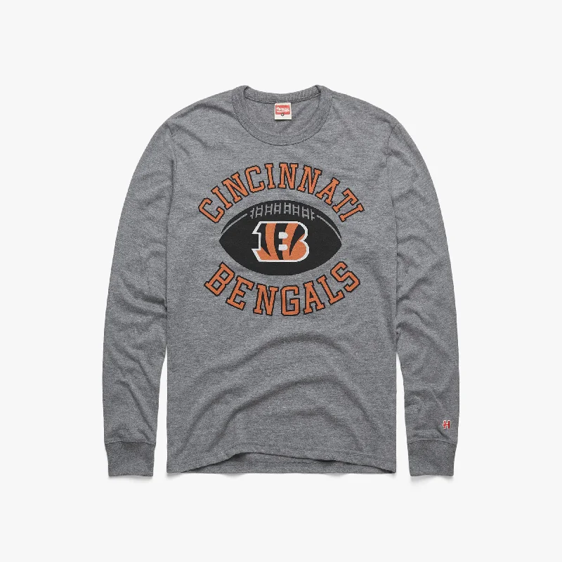 Men's Shirts with Hidden ButtonsCincinnati Bengals Pigskin Long Sleeve Tee