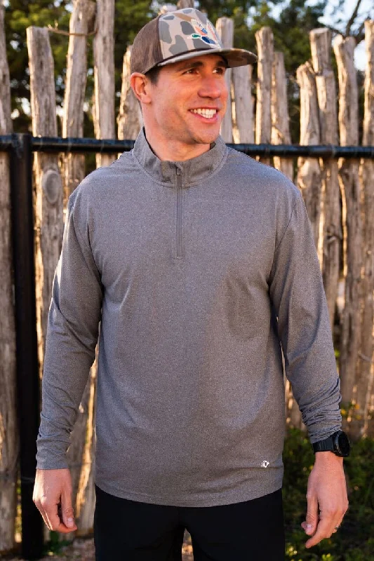 Fashionable Men's SportswearPerformance Quarter Zip - Dark Heather Grey