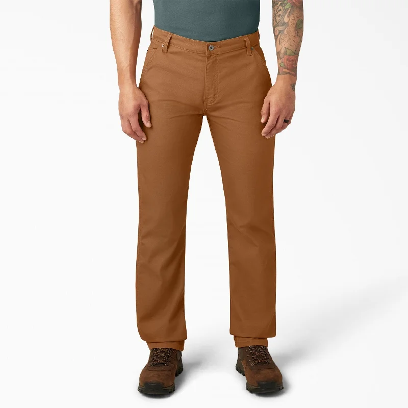 Men's Tapered Pants for a Slimming EffectDickies Men's FLEX Regular Fit Duck Carpenter Pant_Stonewashed Brown Duck