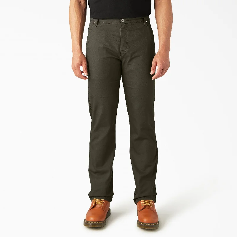 Men's Elastic-Waisted Pants for Easy MovementDickies Men's FLEX Regular Fit Duck Carpenter Pant_Stonewashed Moss