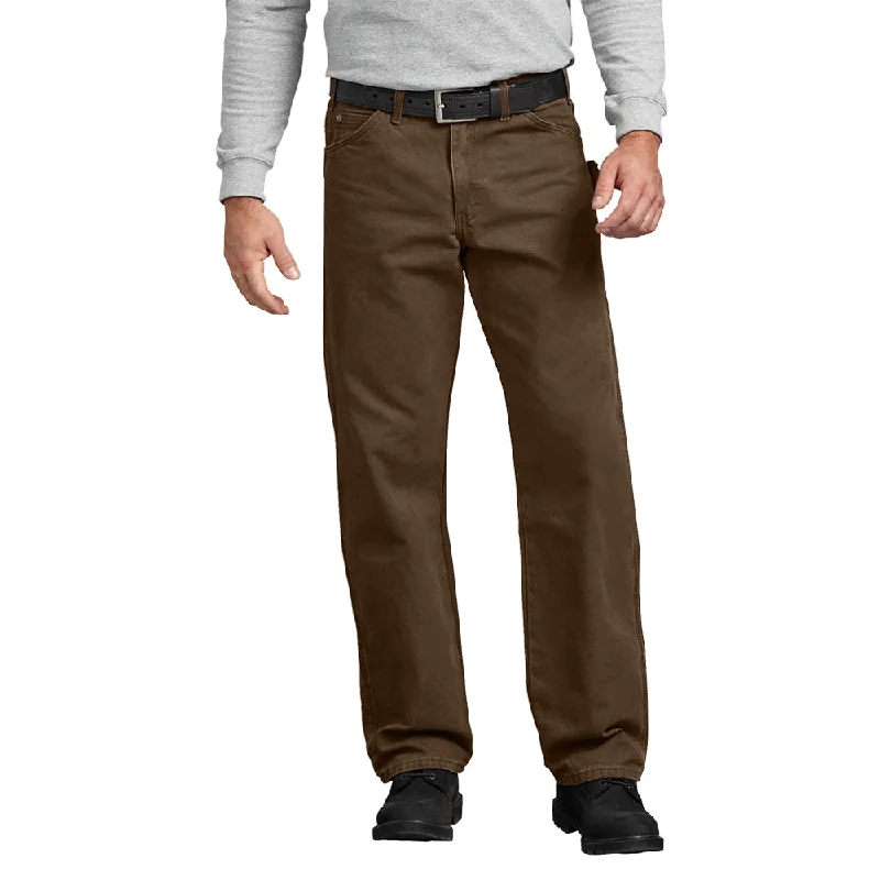 Men's Relaxed-Fit Pants for ComfortDickies Men's Relaxed Fit Straight Leg Carpenter Duck Jean_Rinsed Timber