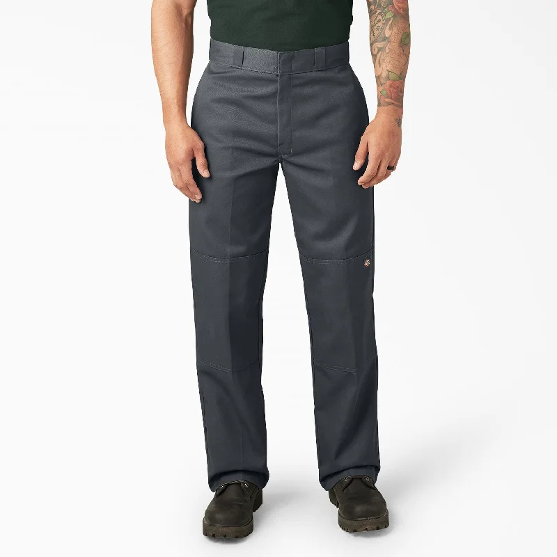 Men's Pants with Contrast WaistbandsDickies Men's Loose Fit Twill Double Knee Work Pant_Charcoal