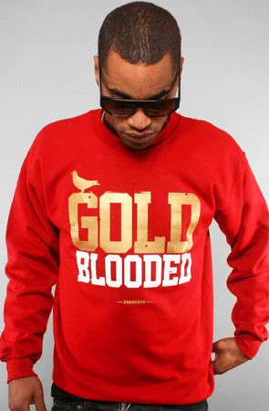 Affordable Men's SportswearGold Blooded (Men's Red Crewneck Sweatshirt)