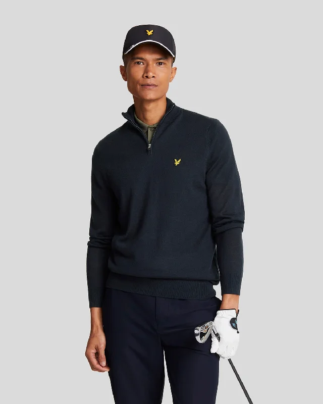 Gym-Ready Lightweight Men's SportswearGolf 1/4 Zip Merino Jumper