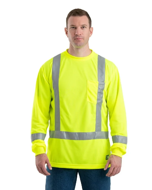 Men's Shirts with Mandarin CollarsMen's Hi Vis Class 3 Long Sleeve Tee