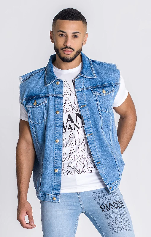 Men's Coats for Cold WeatherLight Blue Ego Denim Vest