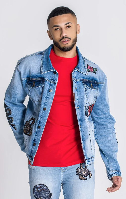 Men's Coats for Skinny MenLight Blue Royals Denim Jacket