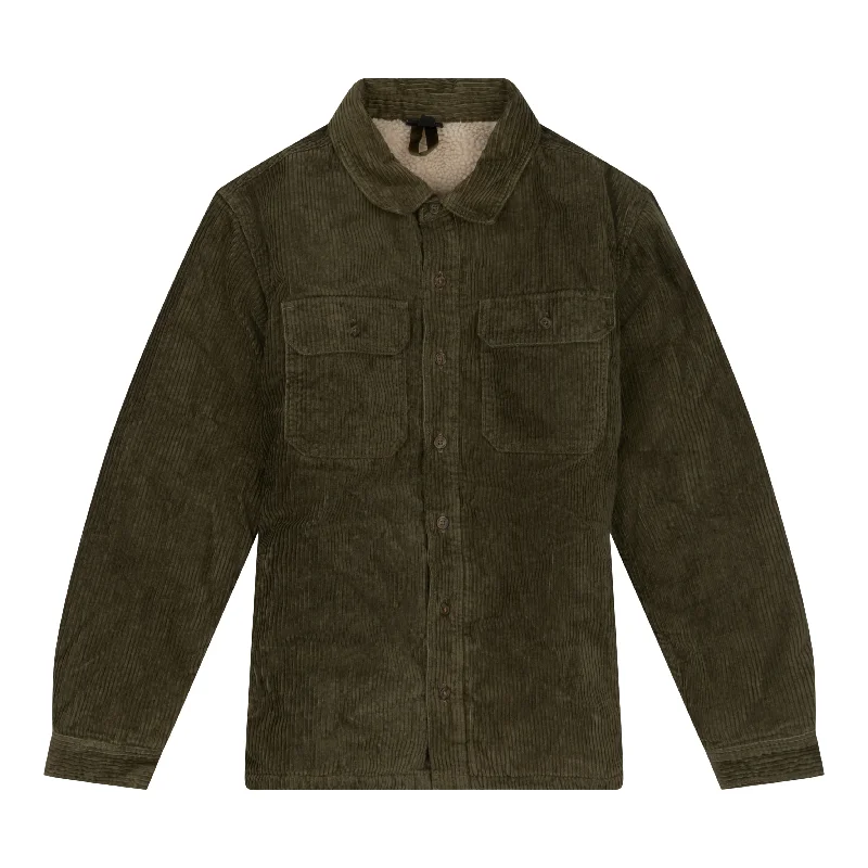 Men's Coats with Contrast StitchingMen's Pile-Lined Corduroy Shirt Jacket