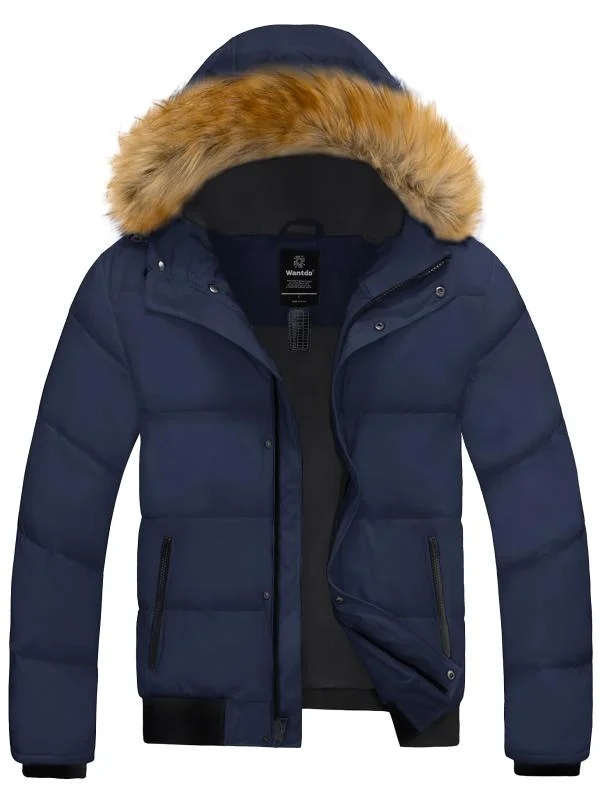 Fashionable Men's Denim JacketsMen's Puffer Jacket Cotton Coat with Removable Hood Acadia 16