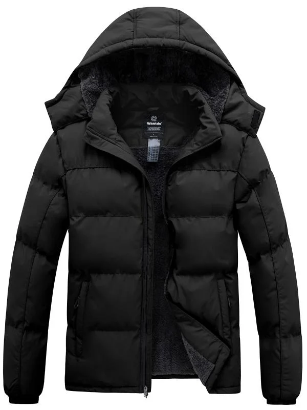 Affordable Men's Winter CoatsMen's Puffer Jacket Thicken Padded Winter Coat with Removable Hood Acadia 4