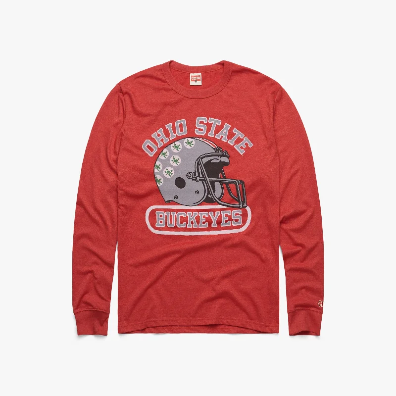 Men's Shirts with Antimicrobial TreatmentOhio State Buckeyes Helmet Long Sleeve Tee