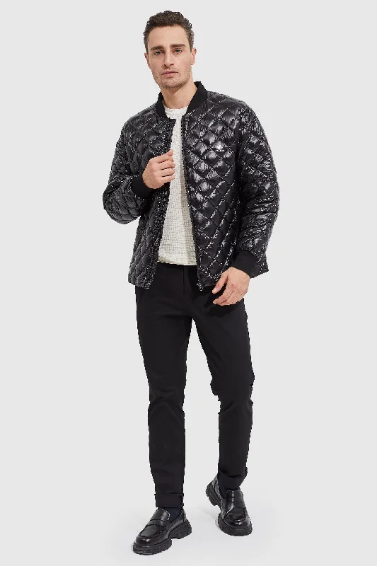 Men's Coats with Embroidered DetailsShort Lightweight Bomber Jacket