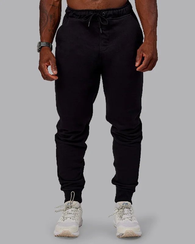 Men's Patterned Pants with PlaidsTerry Joggers - Black