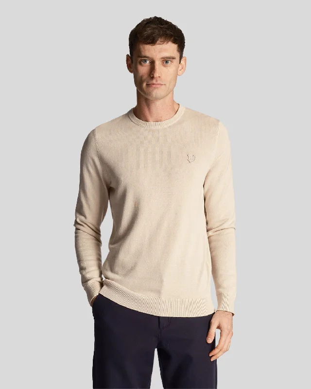 Lightweight Breathable Men's SportswearTonal Eagle Cotton Crew Neck Jumper