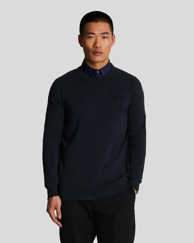 Modern Casual Men's SportswearTonal Eagle Cotton Crew Neck Jumper