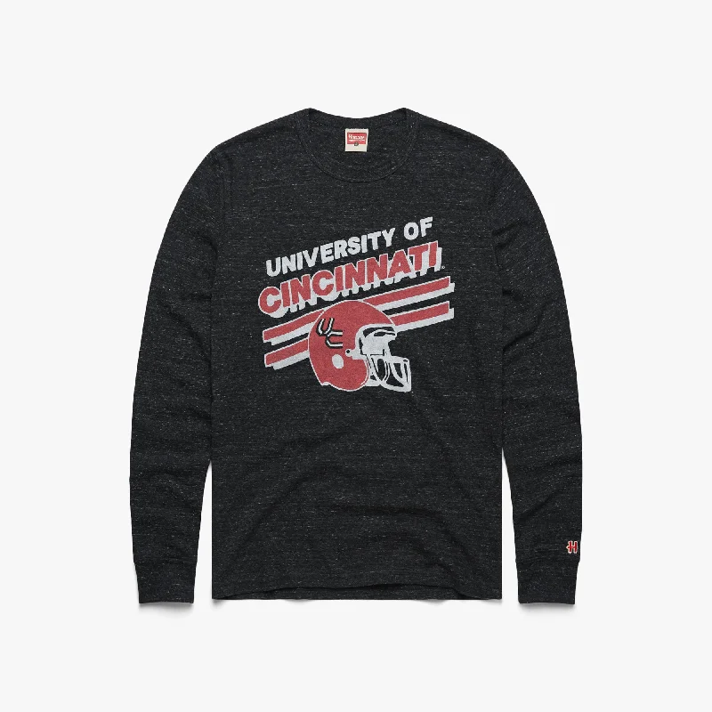 Men's Shirts with Short PlacketsU Of Cincinnati Football Long Sleeve Tee